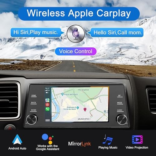 Single Din Touchscreen Radio – Wireless/Wired CarPlay & Android Auto – HD IPS 5″