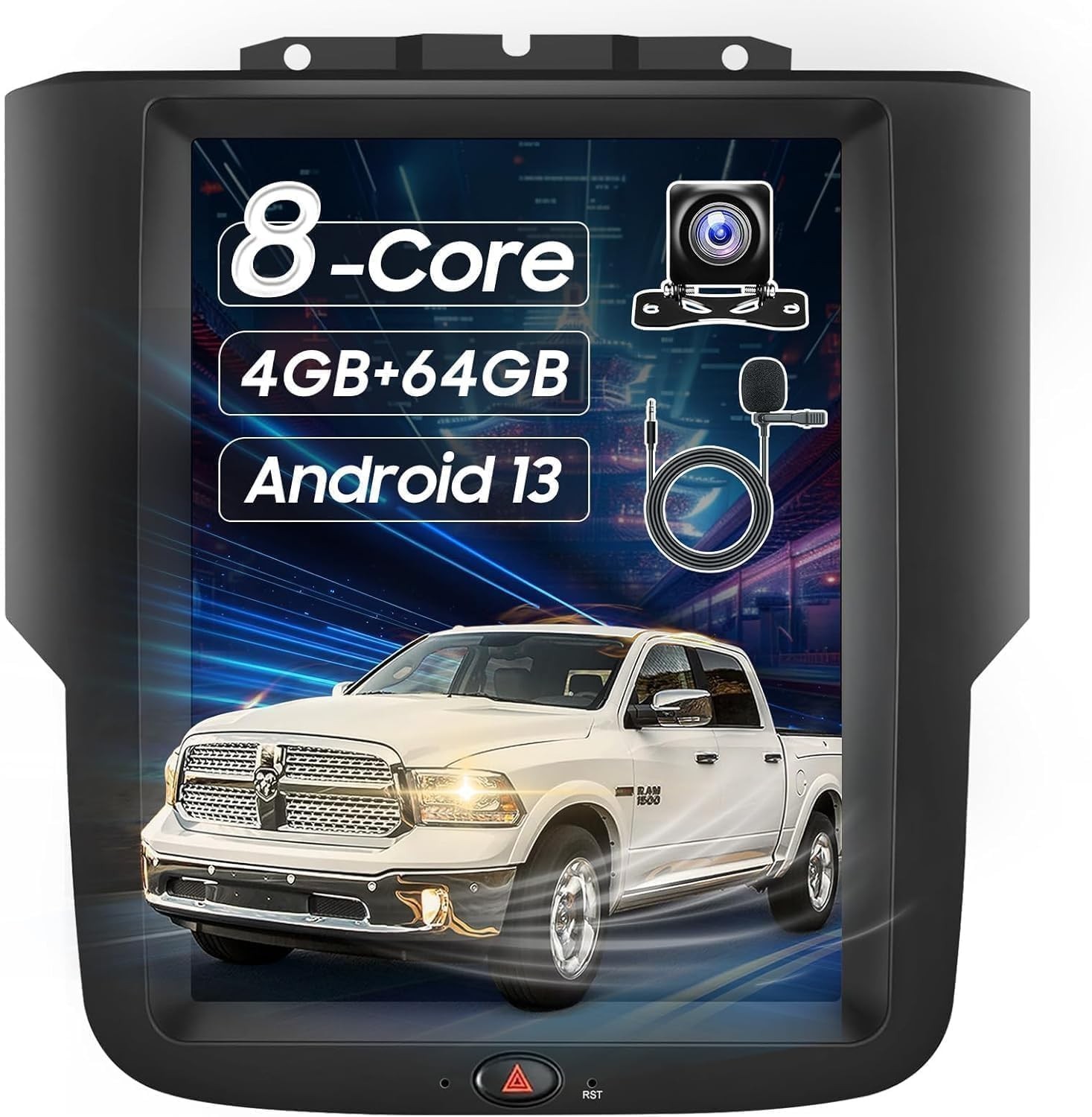 10.4″ Car Radio Upgrade Dash Kit for 13-18 Dodge Ram Android 13 8Core 4+64GB