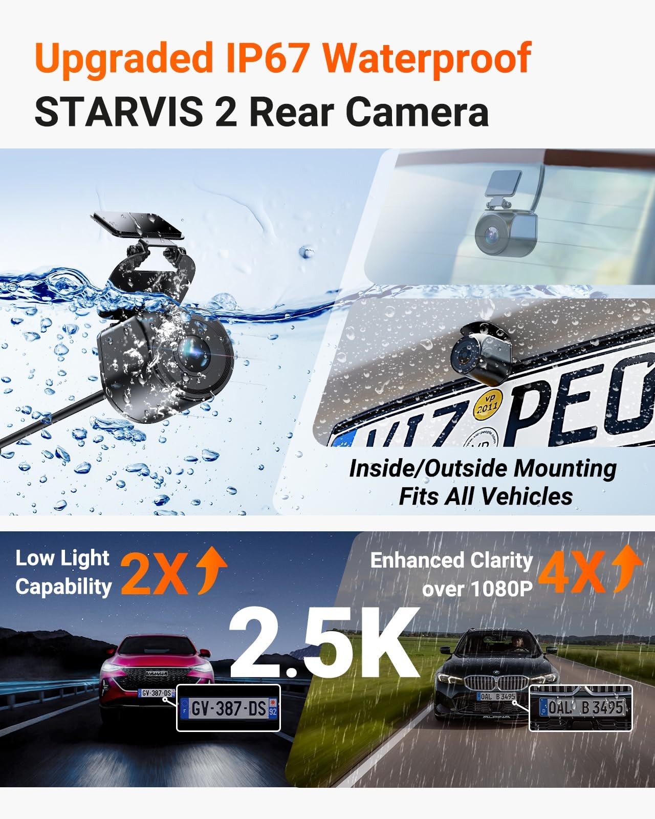 Vantrue N4 Pro S 4K 3 Channel Dash Cam Triple STARVIS 2, 4K+1080P+2.5K Front