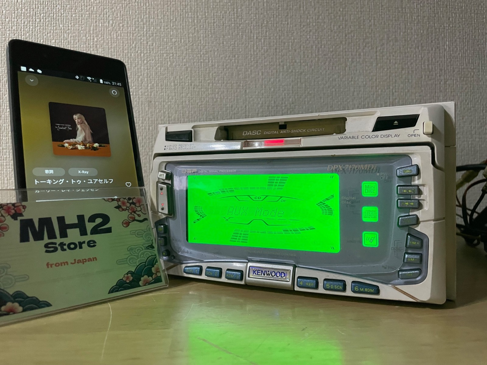KENWOOD DPX-7170MDi 2DIN CD MD Player Bluetooth Tested Working White