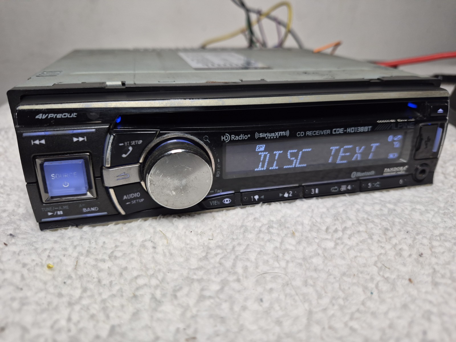 Alpine CDE-HD138BT Single Din Car Stereo w/ Case – Bluetooth CD Player Aux Usb