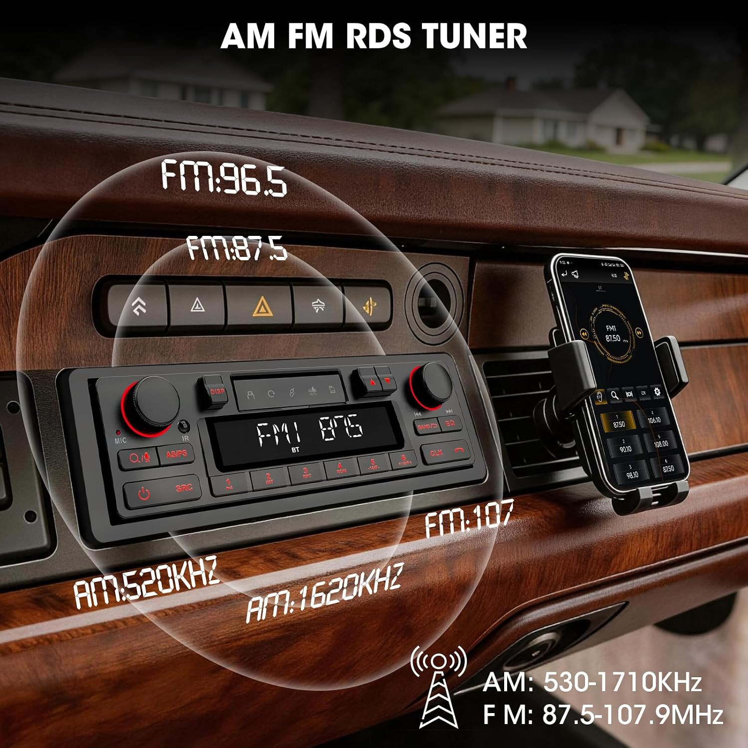 Single Din Retro Bluetooth Radio: European Style Stereo for Classic Cars | HD LC