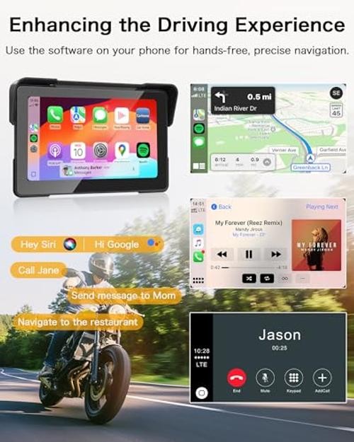 2026 7″ Carplay Motorcycle for BMW Apple Carplay & Android Auto, Portable HD