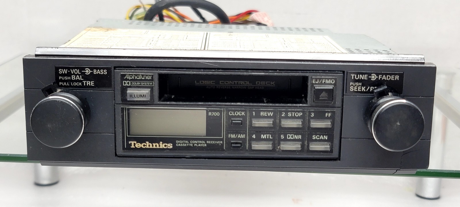 TECHNICS ALPHATUNER Car Stereo Cassette Deck Radio FM-AM CQ-R700EU See video