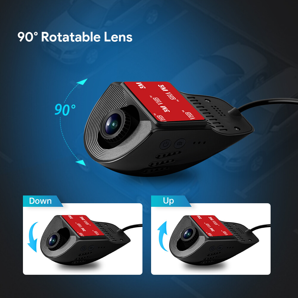 HD 140° Wide View Car WiFi DVR Dash Recorder CAM Rearview Camera 2K Video Play