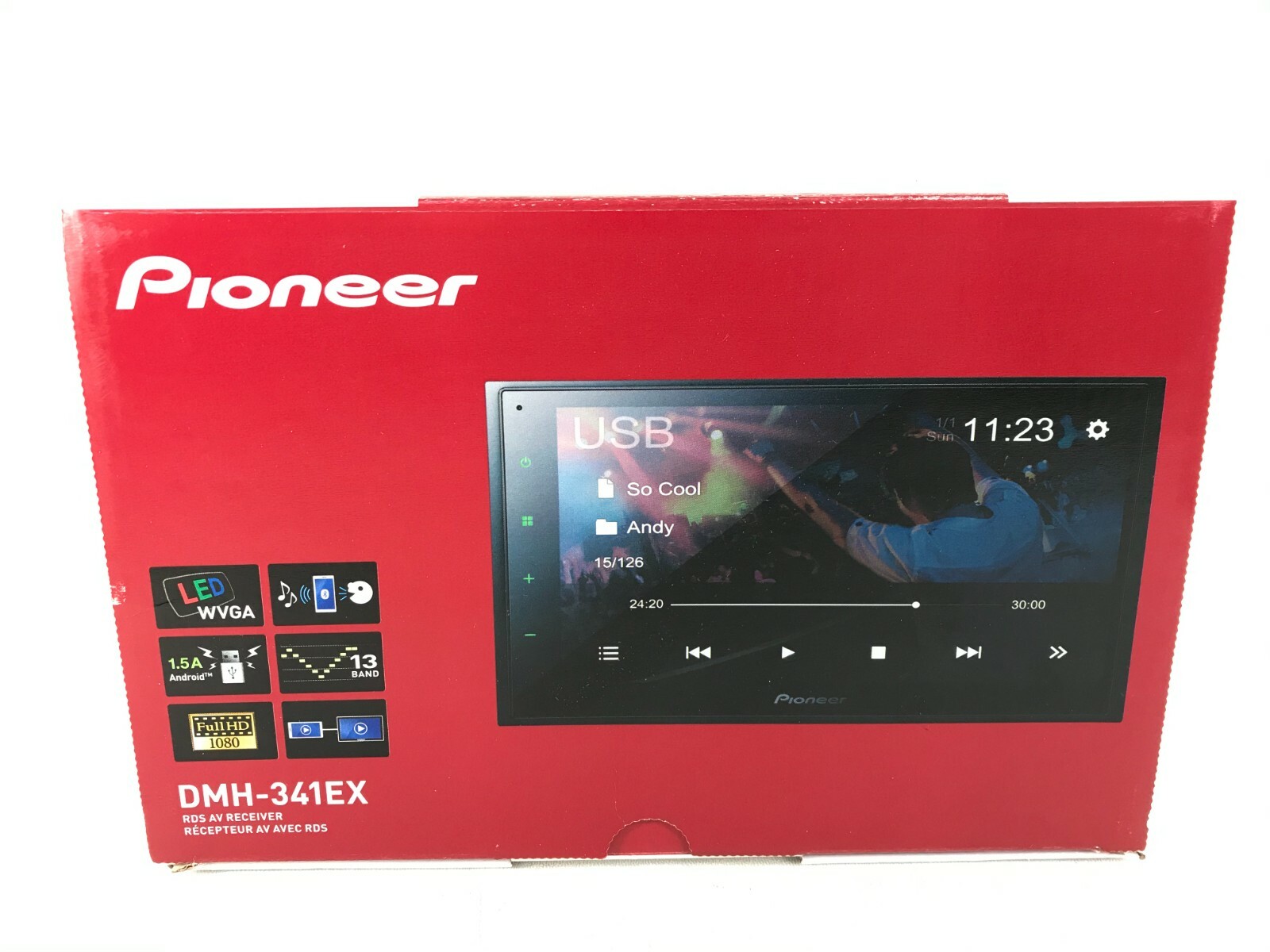 Pioneer DMH-341EX Bluetooth Multimedia Player Android iPhone Alexa USB Mirroring