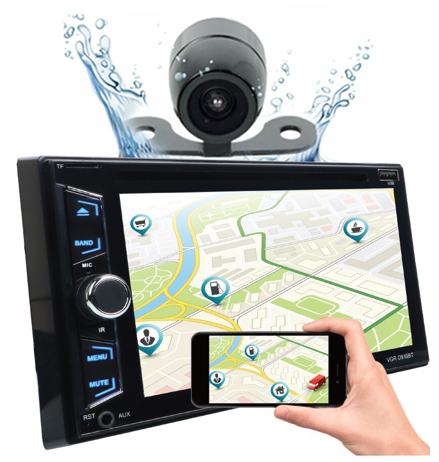 Gravity 6.2″ Car Stereo CD DVD 2Din Bluetooth Receiver + Waterproof Rear Camera
