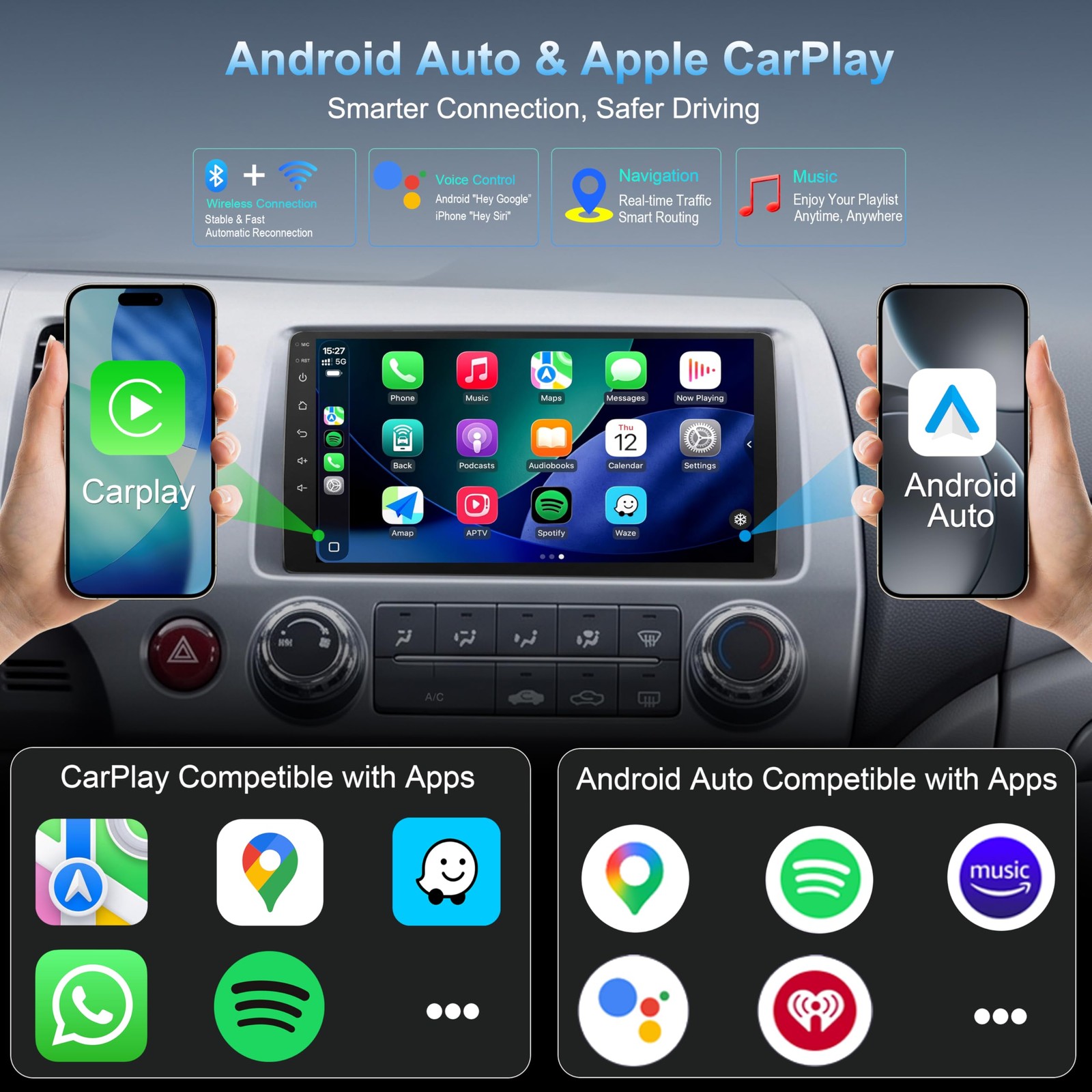 Honda Civic 2006-2011 Android 13 Car Stereo 9 Inch, CarPlay, GPS, Bluetooth