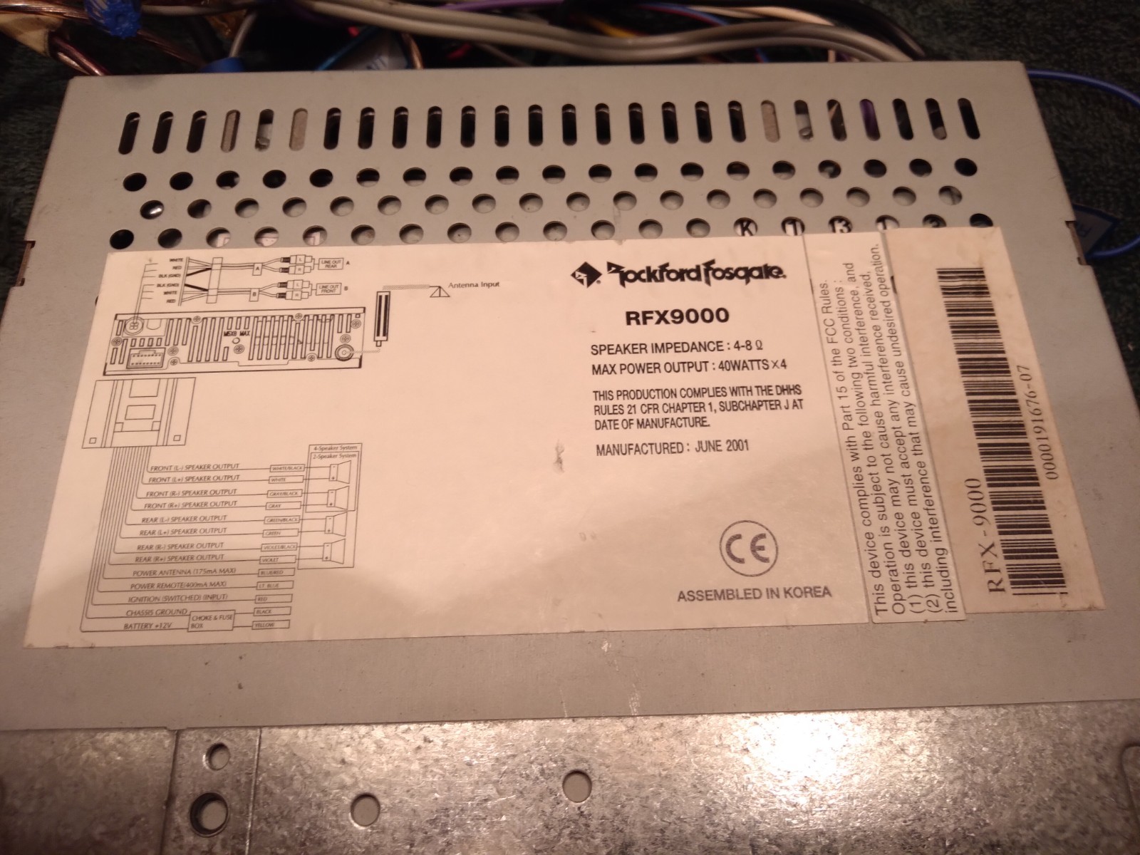 “Old School” Rockford Fosgate, RFX9000, CD/MP3/ Receiver,