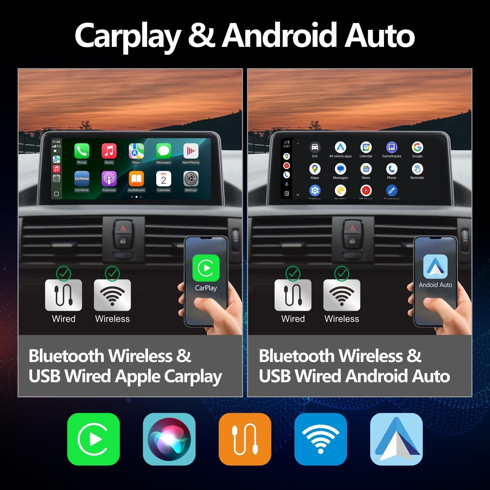 Carplay Android Auto for BMW F30/F31/F33/F34/F36/3GT (2012-2016) F20/F21(2011…