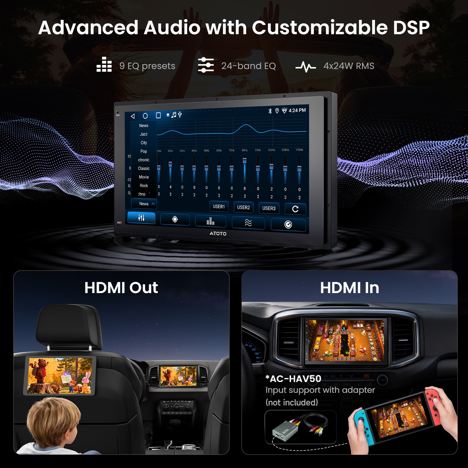 Android Car Stereo Radio 2DIN GenAI Assist Bluetooth Lock Screen w/ OBDII Sanner