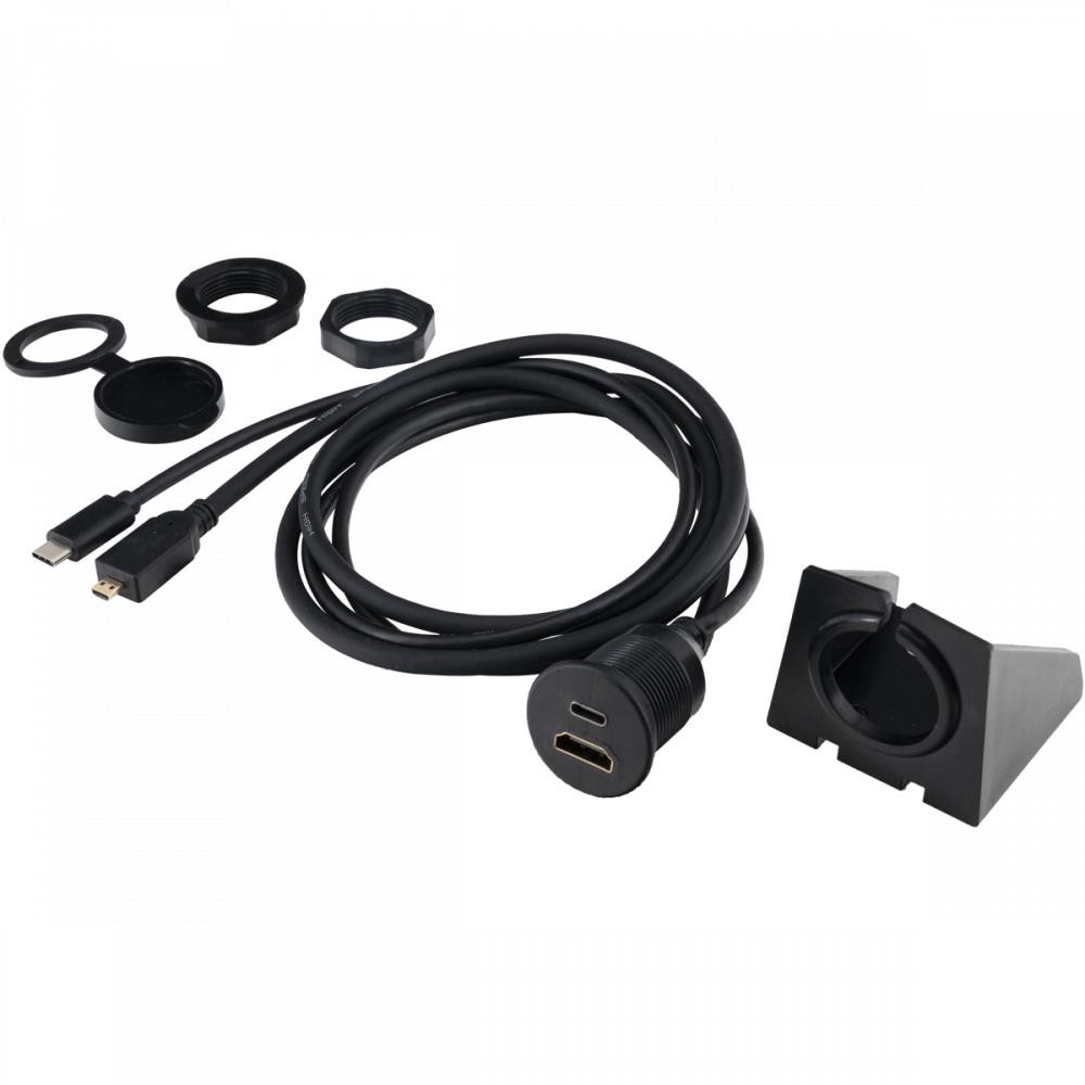 PAC MHDMIUSBC 3 Ft USB-C/HDMI-D To USB-C/HDMI Extension Cable +Dash Mount