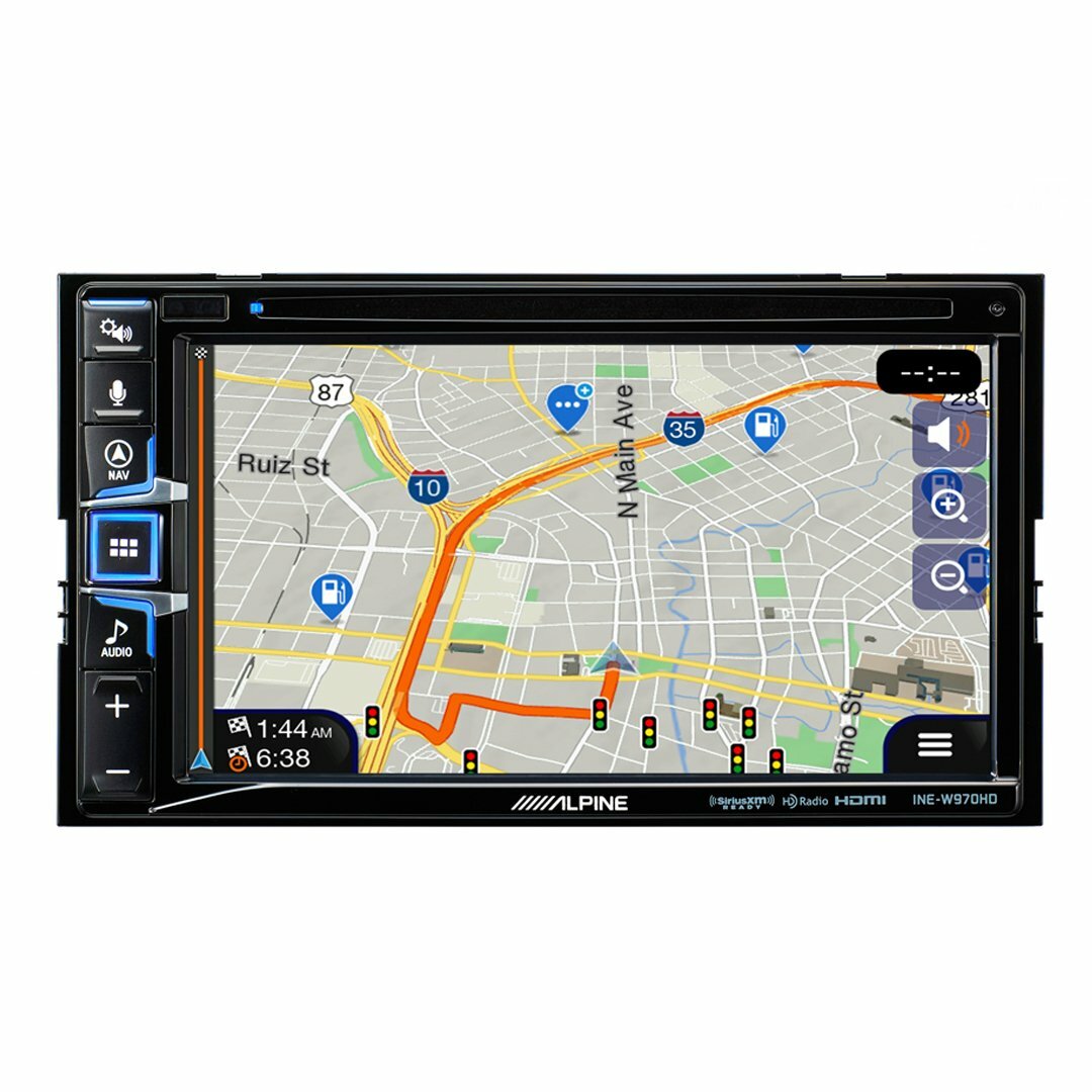 Alpine INE-W970HD, 6.5″ Double Din GPS DVD Receiver w/ CarPlay and Android Auto