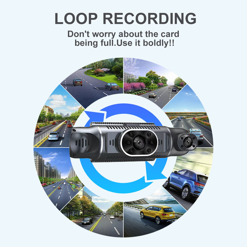 Dash Cam 4 Channel Driving Recorder Car DVR Front Left Right Rear Night Vision