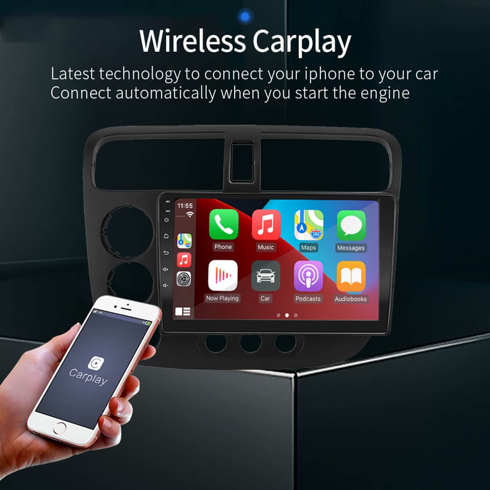 For 2001-2005-Honda-Civic-Radiobuilt-In Carplayandroid Auto 2G Ram 32G Rom