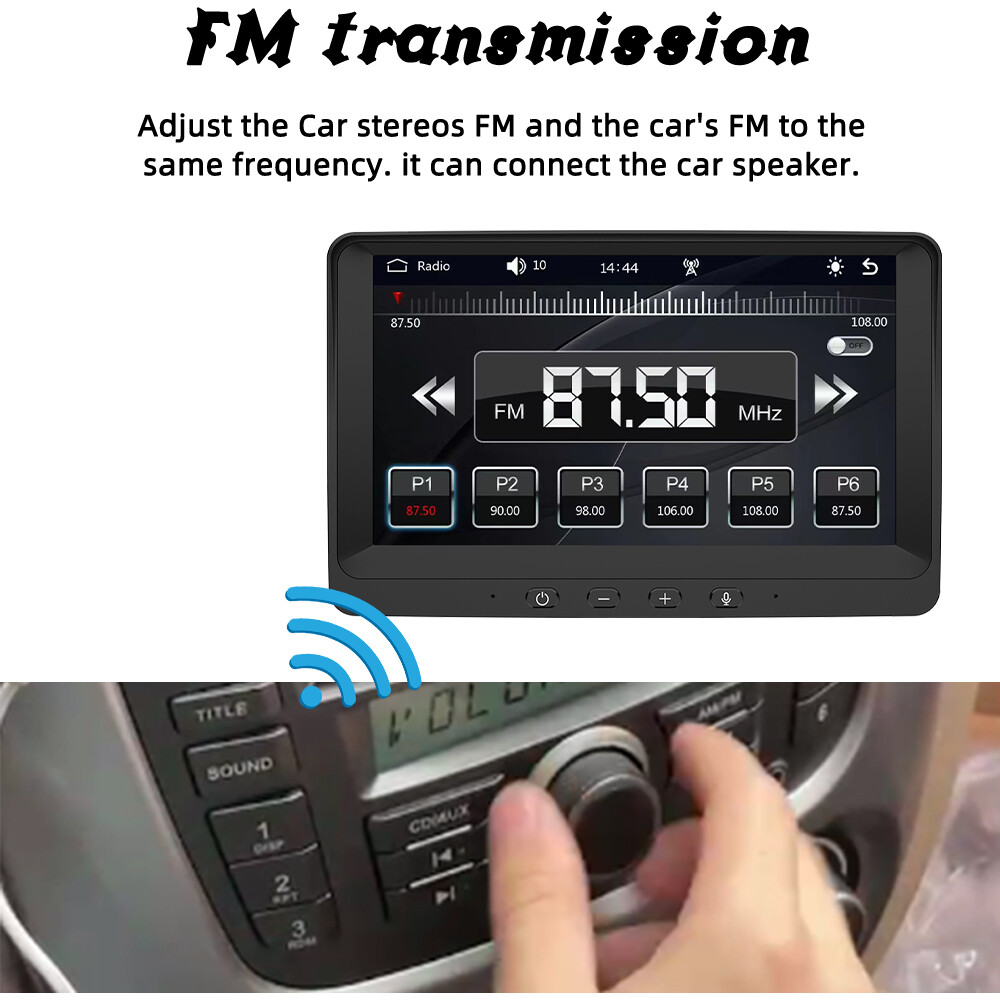 7″ Touch Screen Wireless Apple Carplay Portable Car Stereo Android Auto BT Cam