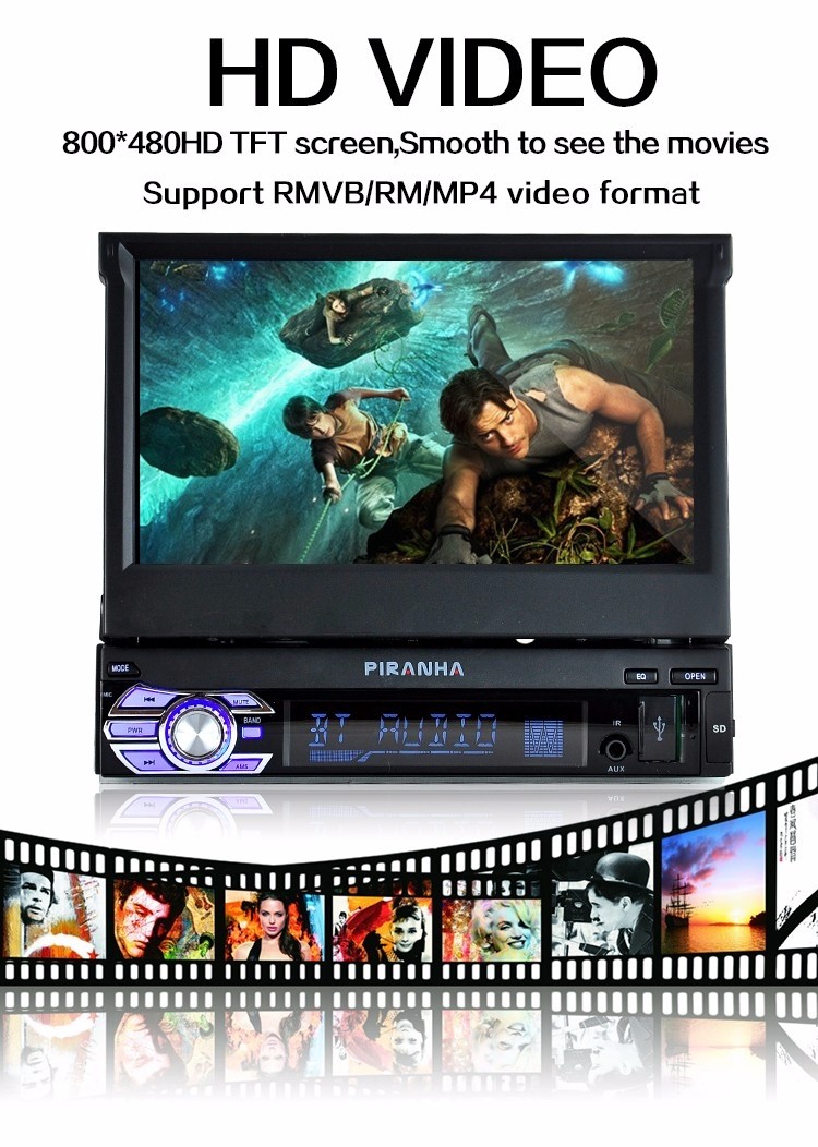 7” 1 DIN Auto Car Radio Stereo BT USB/SD/AUX/EQ FM Touch HD Screen Head Unit