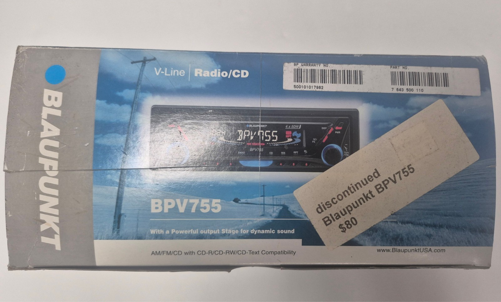 Brand New Vintage Blaupunkt BPV 755 V AM/FM with CD Player In Dash Stereo CD(NOS