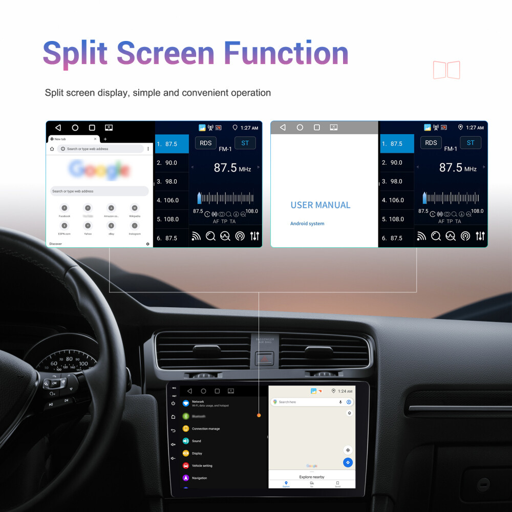 4G+64GB Apple Carplay Car Stereo Radio Android 13.0 GPS Navi WIFI FM RDS Camera