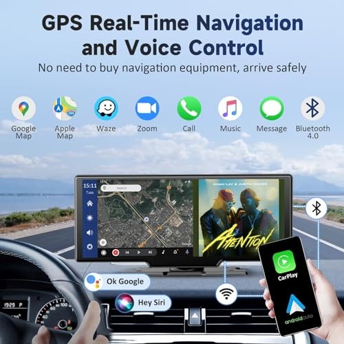 Wireless Portable Carplay Screen for Car – 10.26Inch Carplay & Android Auto
