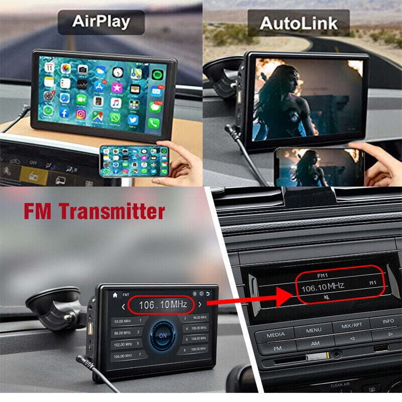7″ Touchscreen Apple Carplay Android Auto Portable Car Radio Receiver Mp5 Player