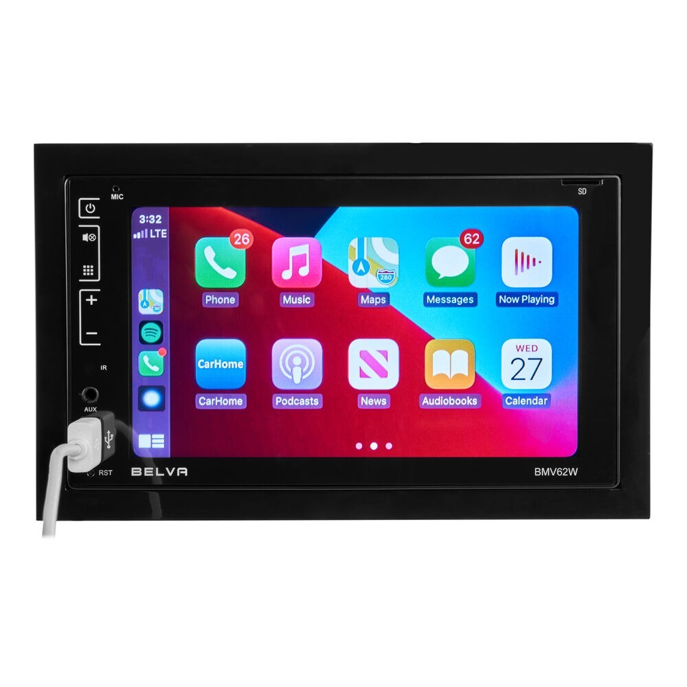 Belva BMV62W 6.2″ Double DIN Touchscreen Car Stereo Bluetooth CarPlay Android