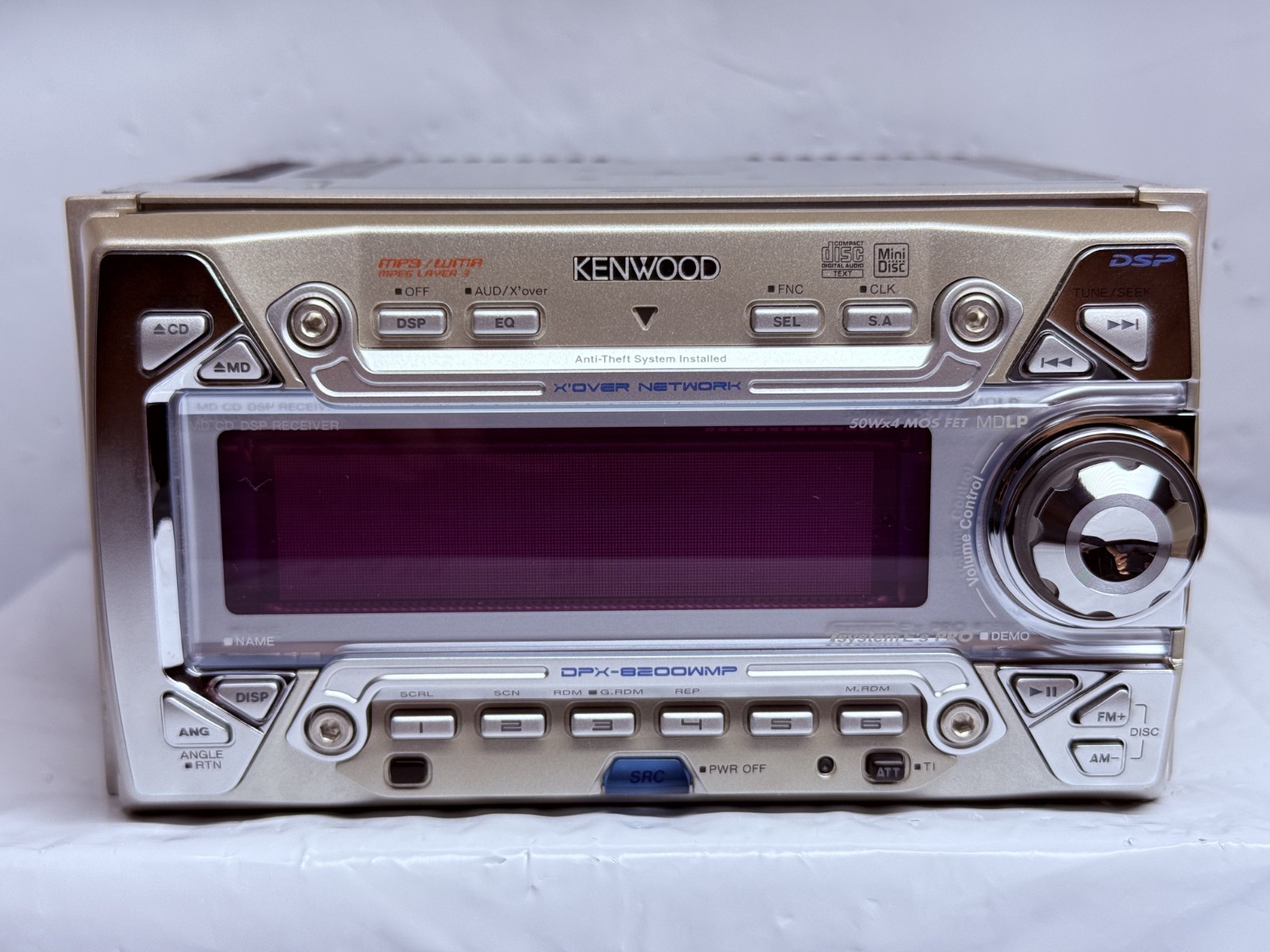 Kenwood DPX-8200WMP 2DIN Car Audio CD MD MP3 AUX Player Tested JDM Japan