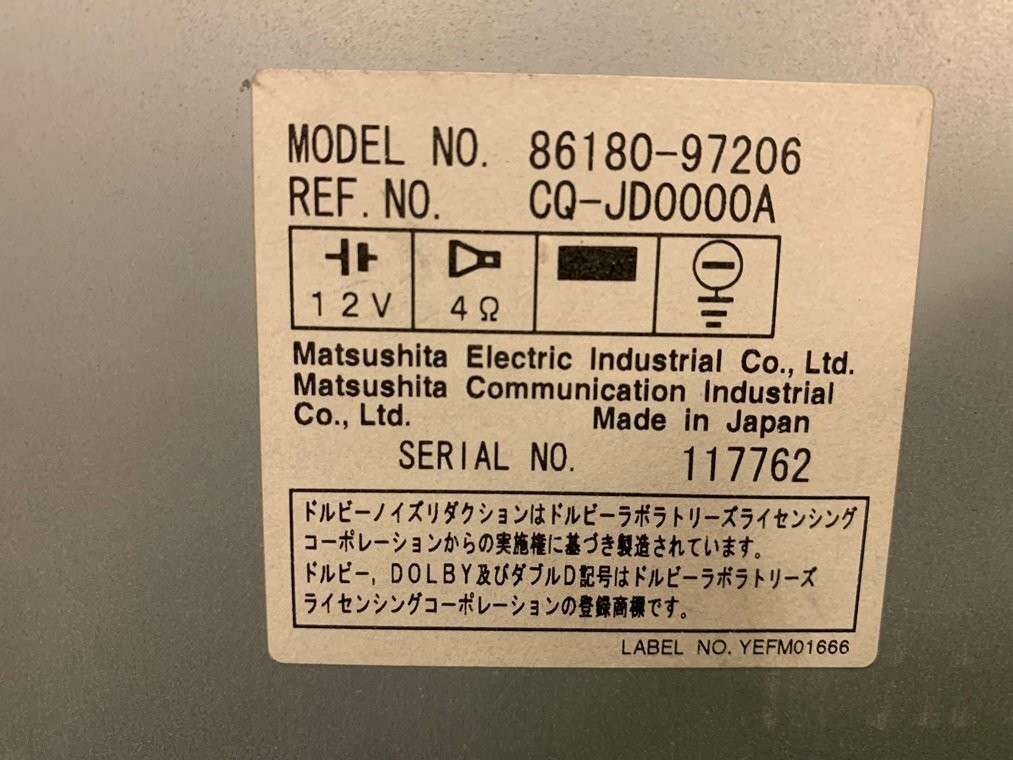 Daihatsu CQ-JD0000A 2DIN CD Cassette Receiver Near Mint JAPAN