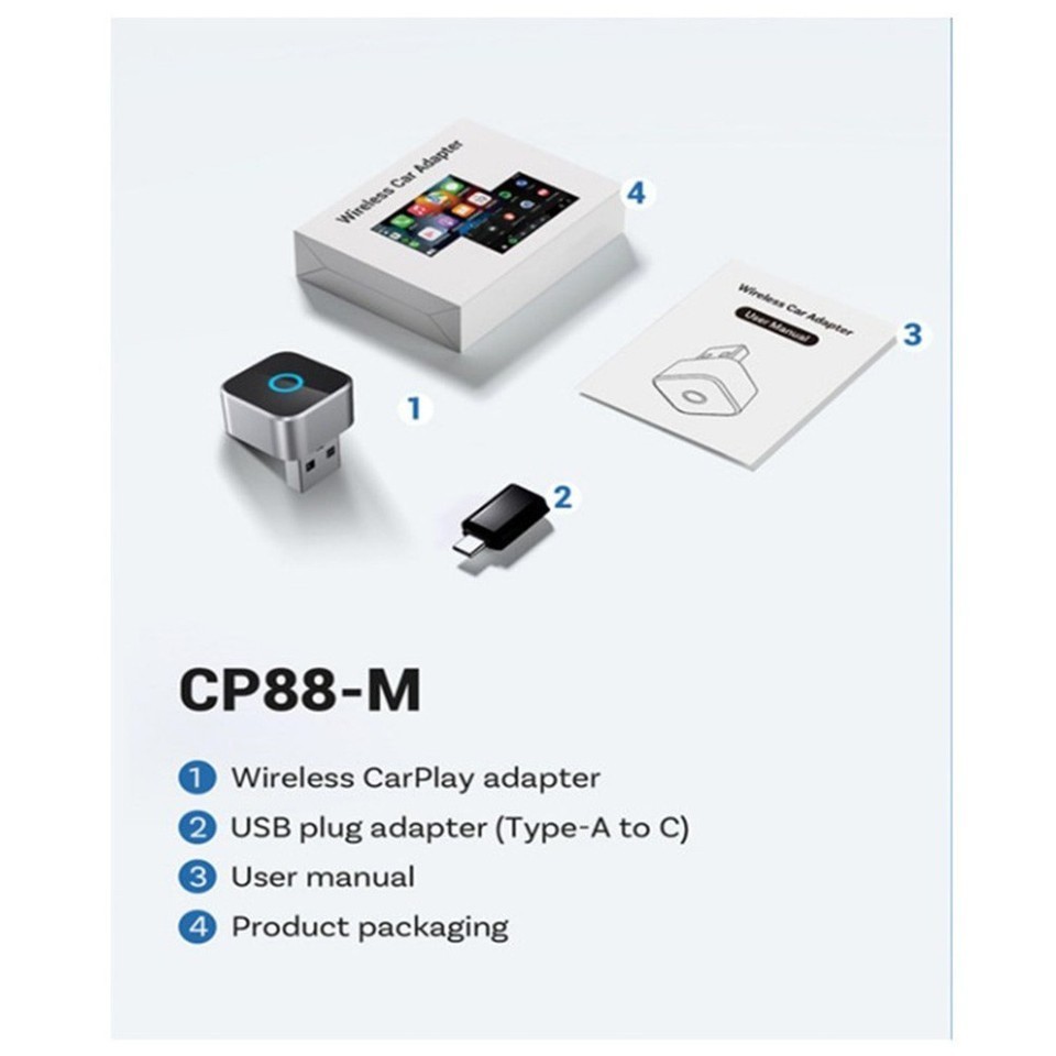 Auto Mini Wireless CarPlay Adapter CarPlay Dongle For OEM Wired CarPlay Cars