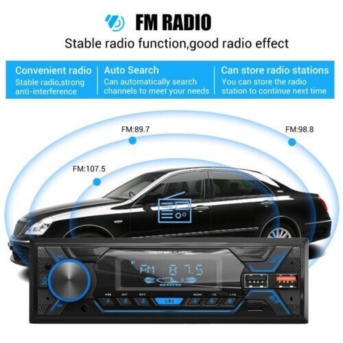 ESSGOO Single 1 Din Car Stereo Bluetooth Radio FM SD/USB/AUX/ SD In-Dash Player