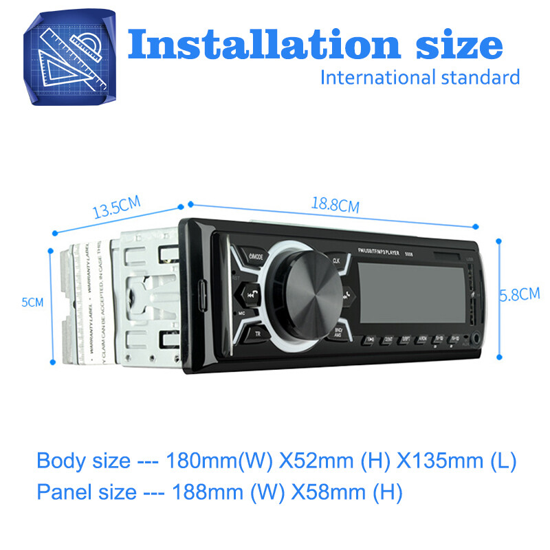 Dual USB Fast Charge Digital Bluetooth Car USB/TF /AUX/FM Radio MP3 Player