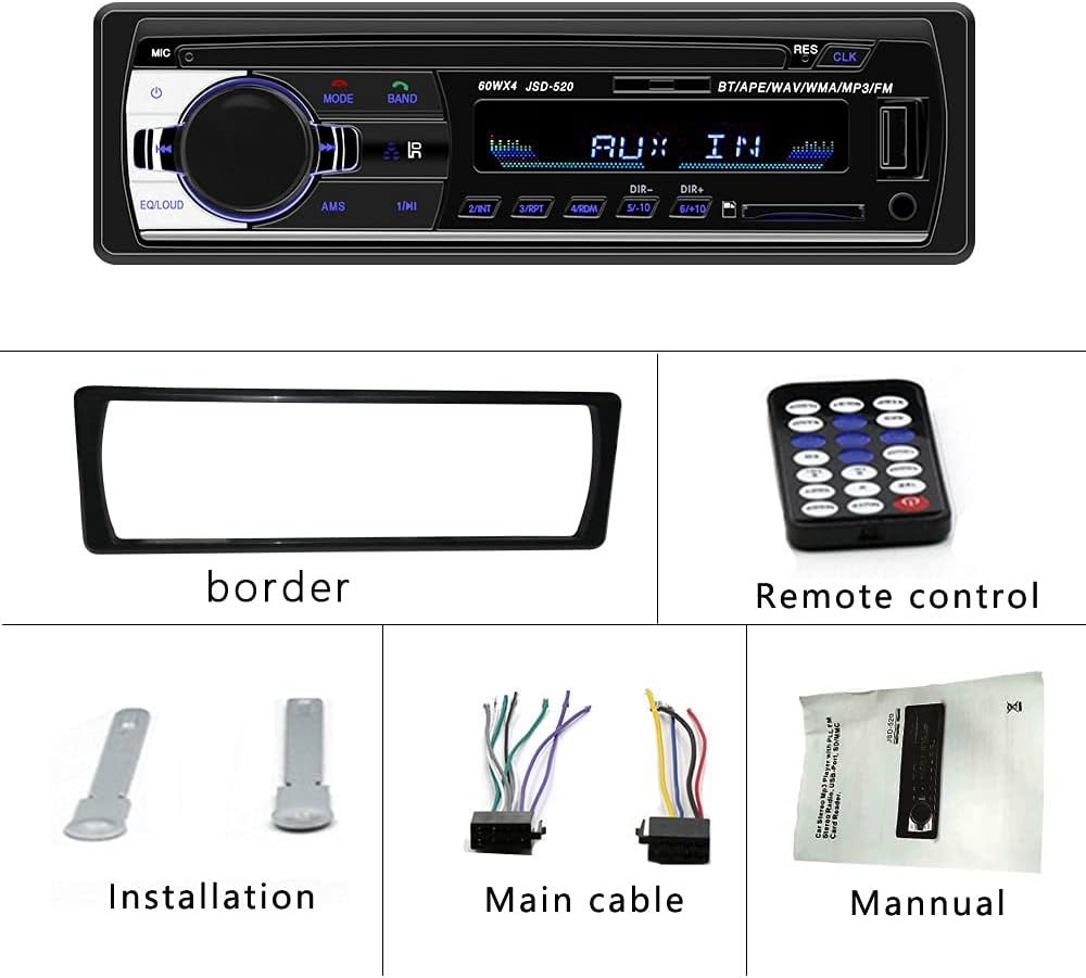 Bluetooth Car Stereo Audio In-Dash FM Aux Input Receiver SD USB MP3 Radio Player