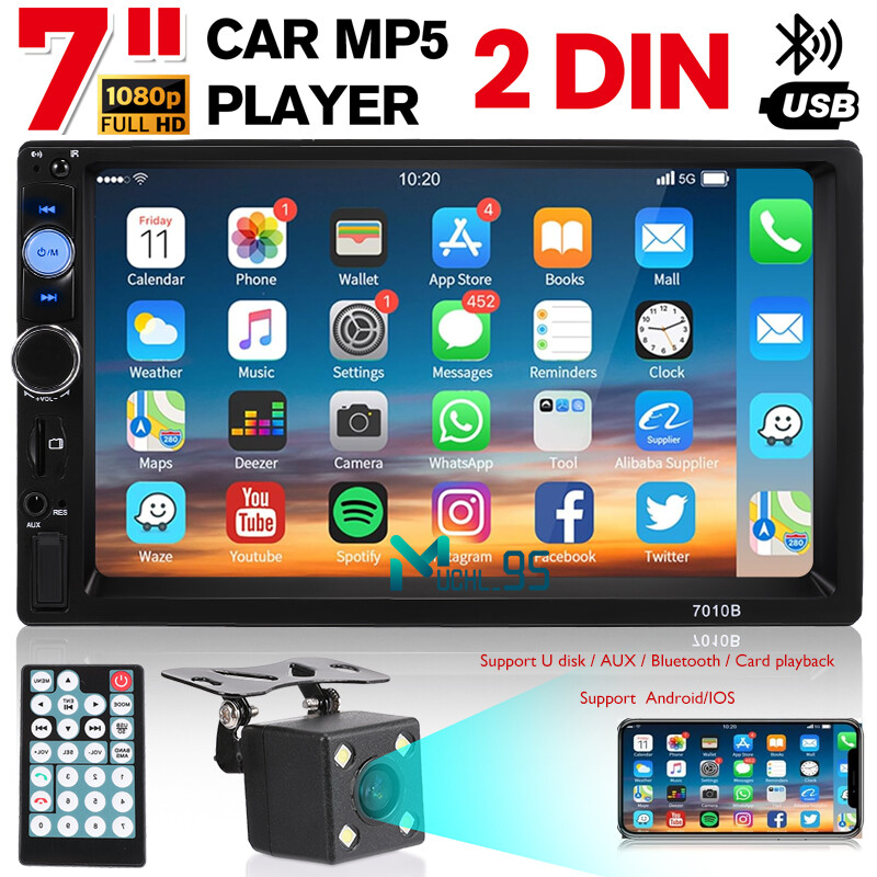 Bluetooth estéreo para automóvil coche de doble DIN de 7″ con cámara de respaldo