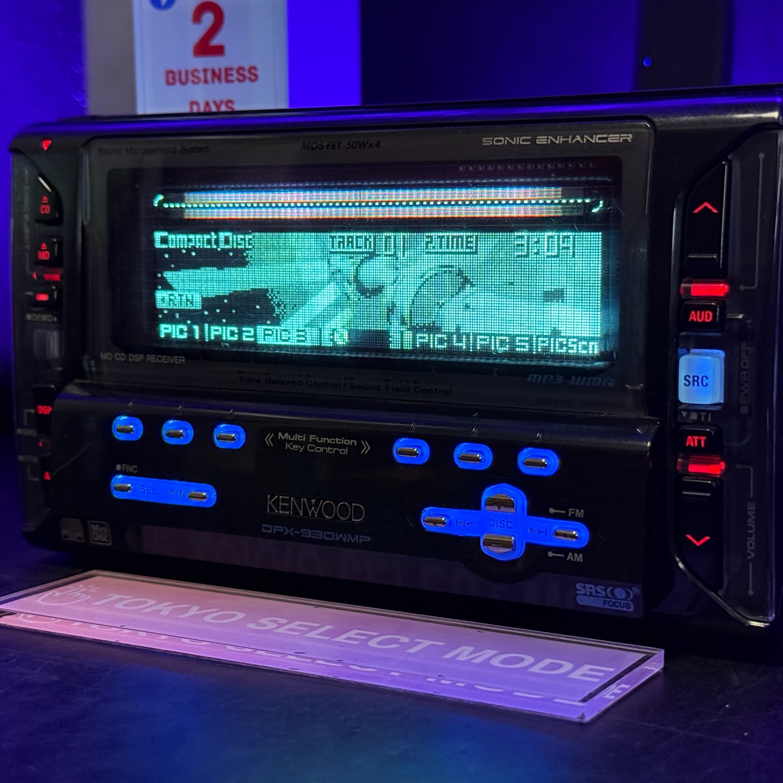 Kenwood DPX-930WMP 2DIN Car Audio CD MD Player Added Bluetooth DSP Tested Stock