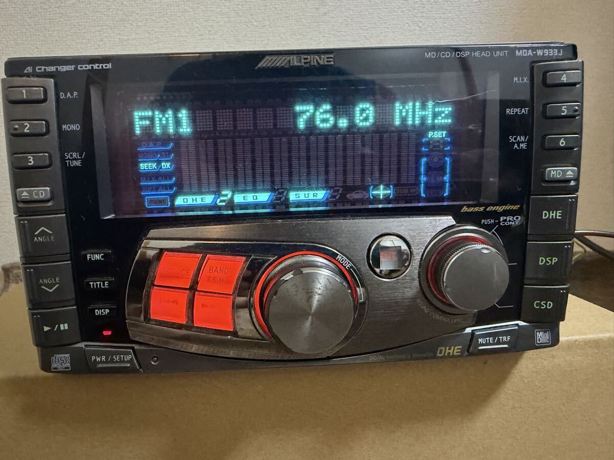 Tested ALPINE MDA-W933J 2DIN CD MD Player Car audio DSP Graphic Equalizer JDM