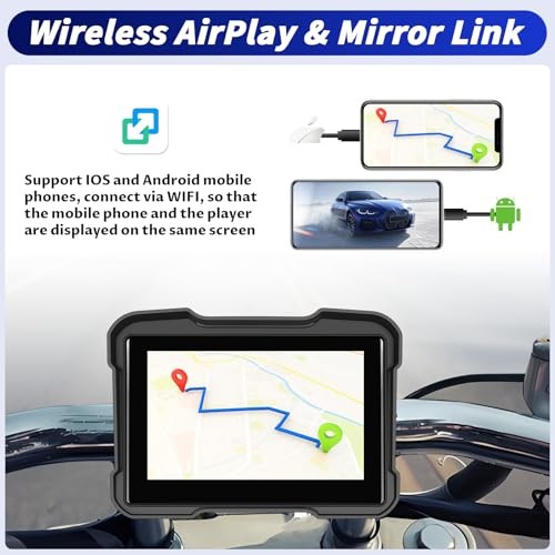5 Inch IPS Waterproof Portable Motorcycle CarPlay Screen with Carplay