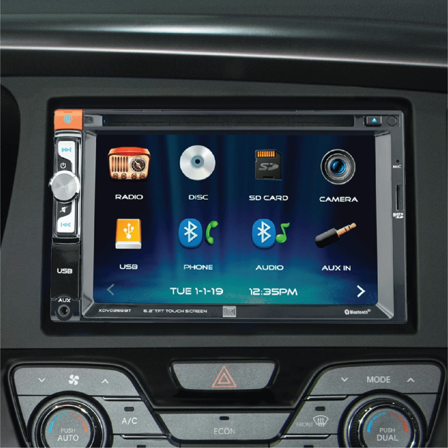 Car Stereo 6.2 Inch Double DIN Touch Screen Bluetooth CD DVD Receiver USB