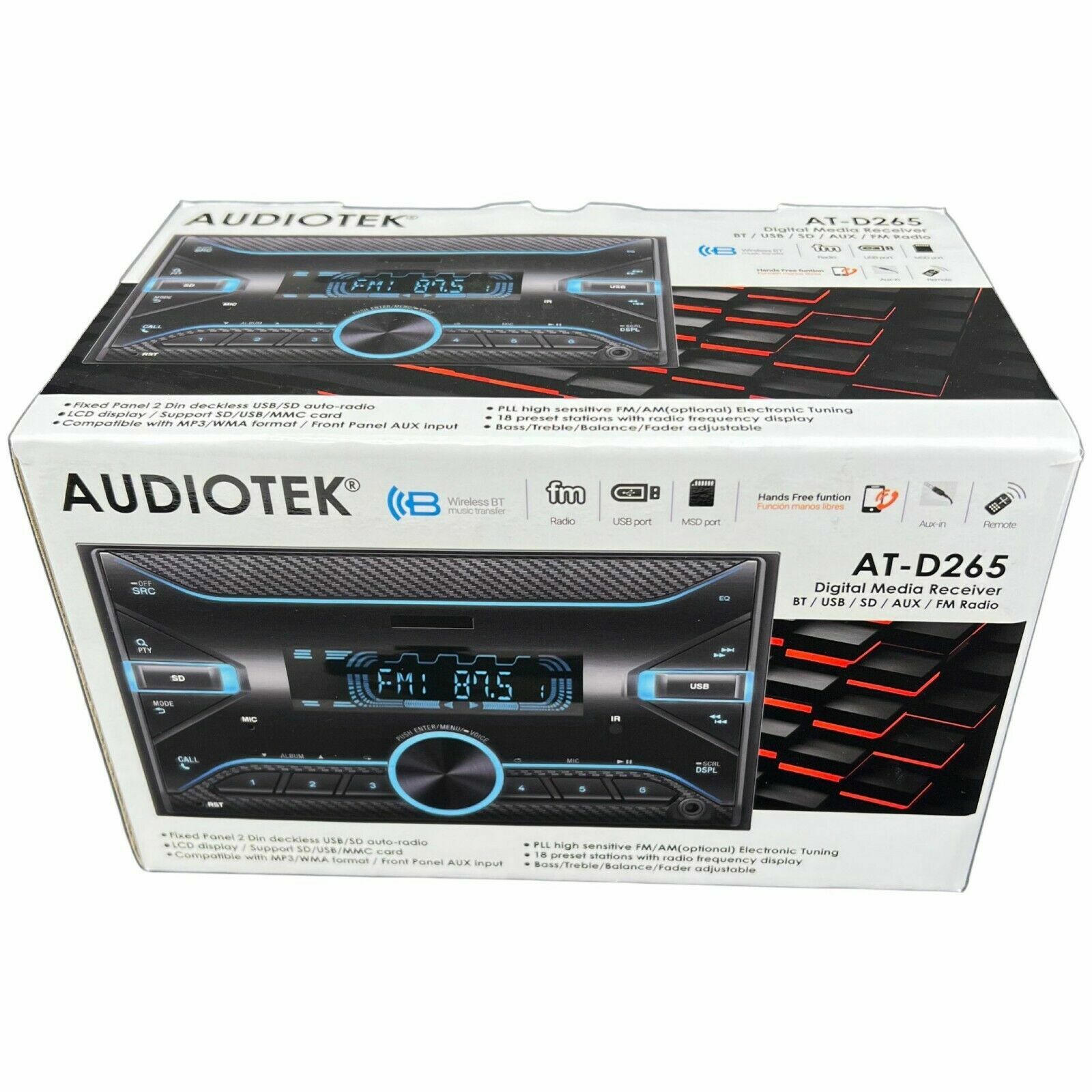 4x Pioneer 6×9″ Speaker 2DIN AM/FM USB Bluetooth Digital Media Car Stereo 75X4W