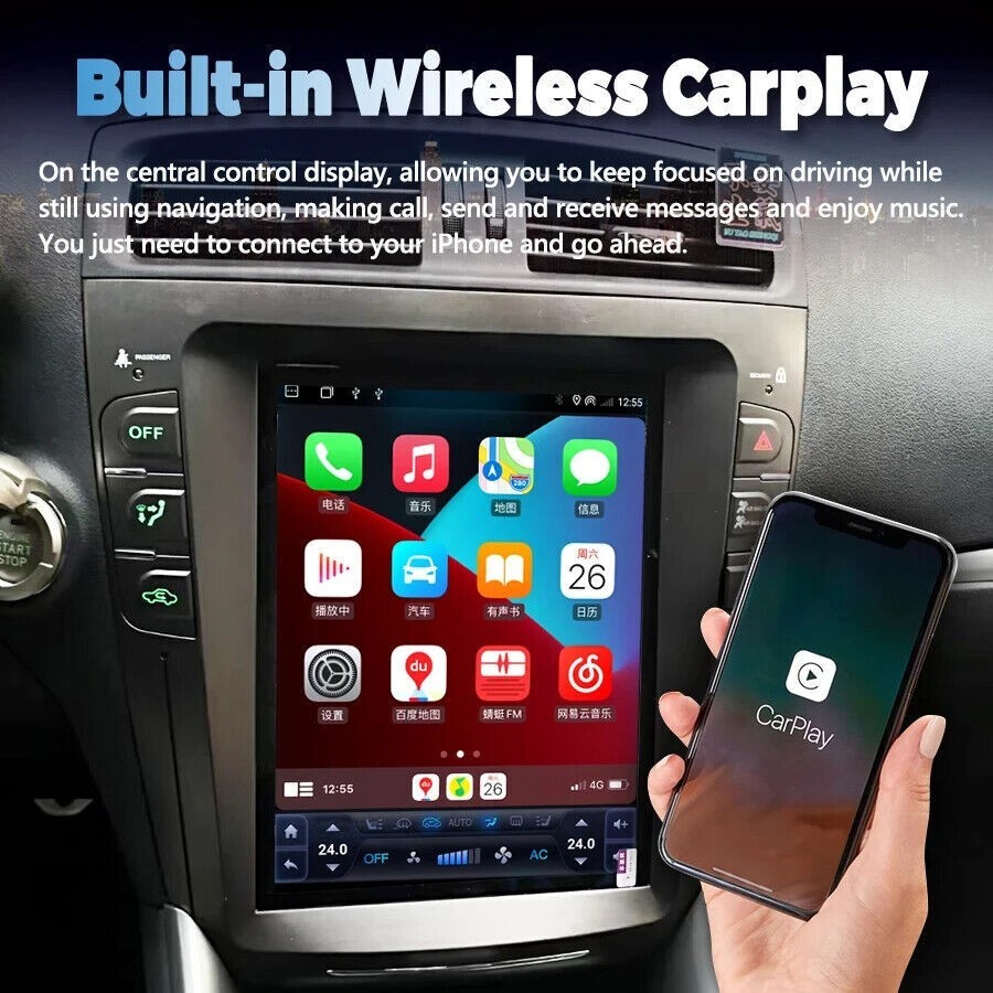 10.4″ For Lexus IS250 IS350 2006-2012 Androind 14 Car Stereo Radio GPS Carplay