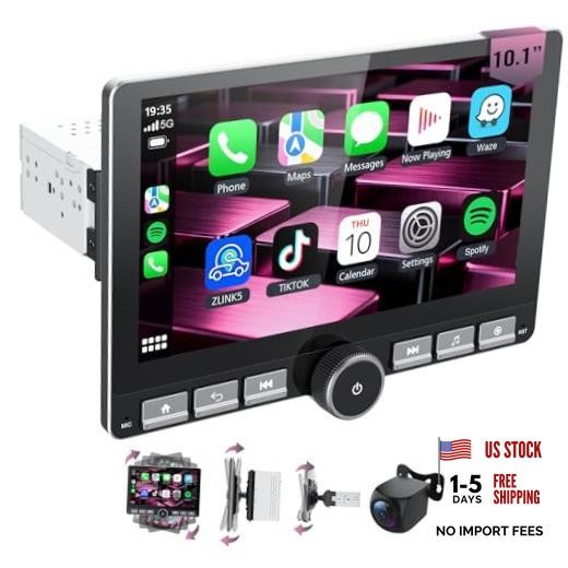 10.1″ 360° Rotatable Touchscreen Car Stereo with 10.1″-Single Din-2+64G