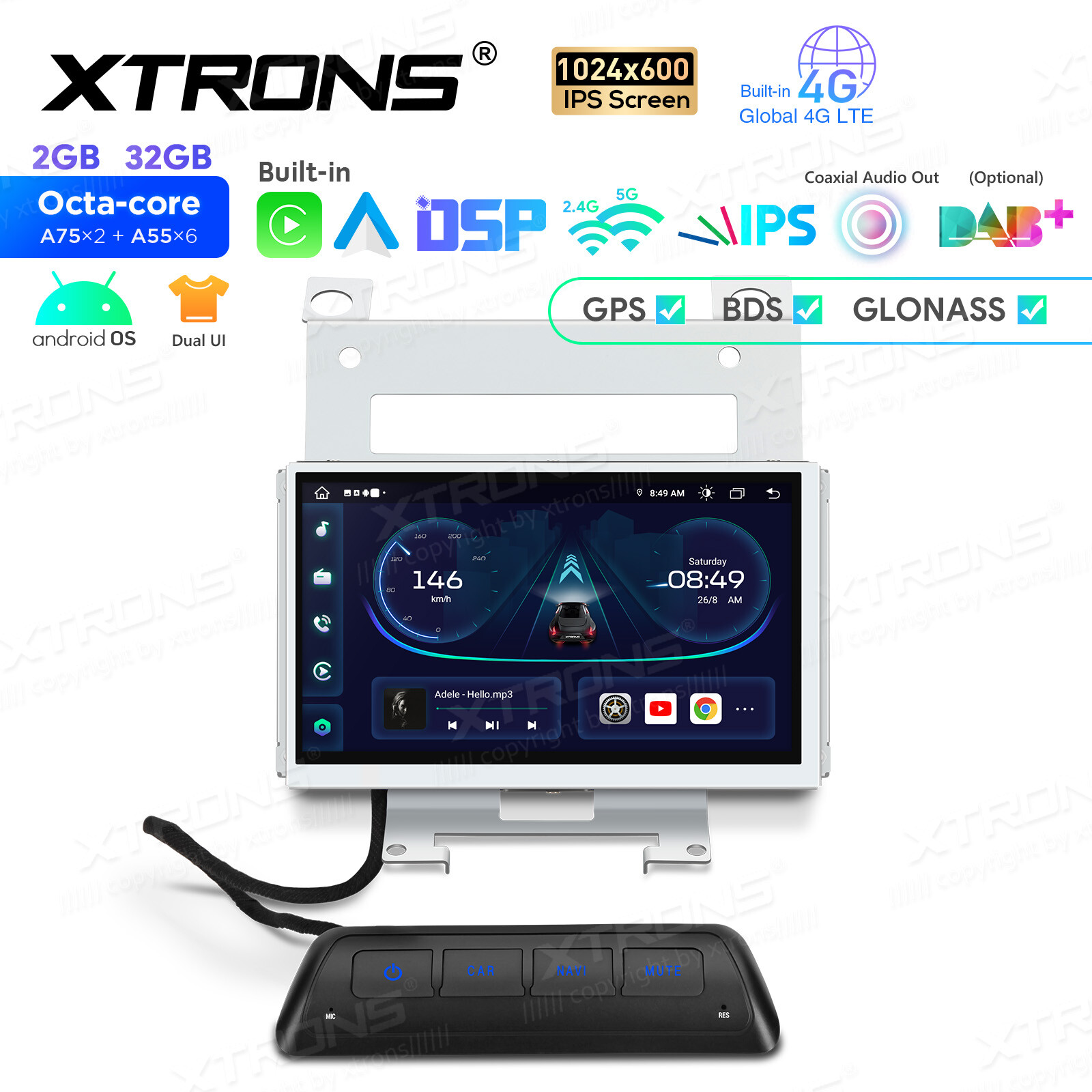 Android 14 8-Core Car Stereo GPS 4G LTE WiFi For Land Rover Freelander 2 2007-12