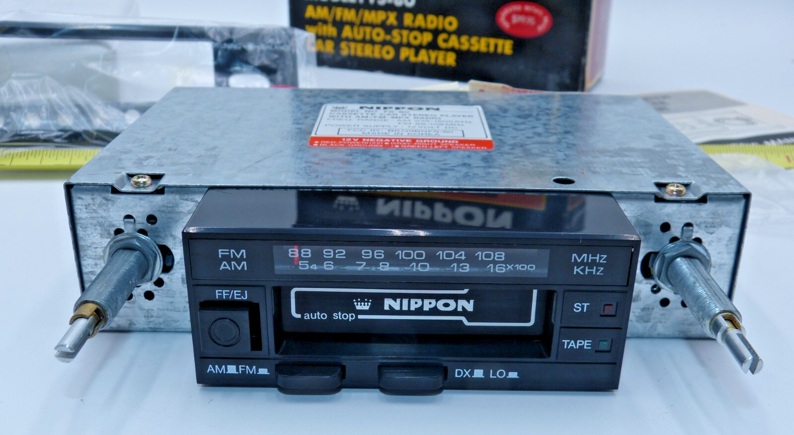 NIPPON FS-80 CAR CASSETTE STEREO TAPE PLAYER WITH AM/FM -MPX RADIO new/old stock
