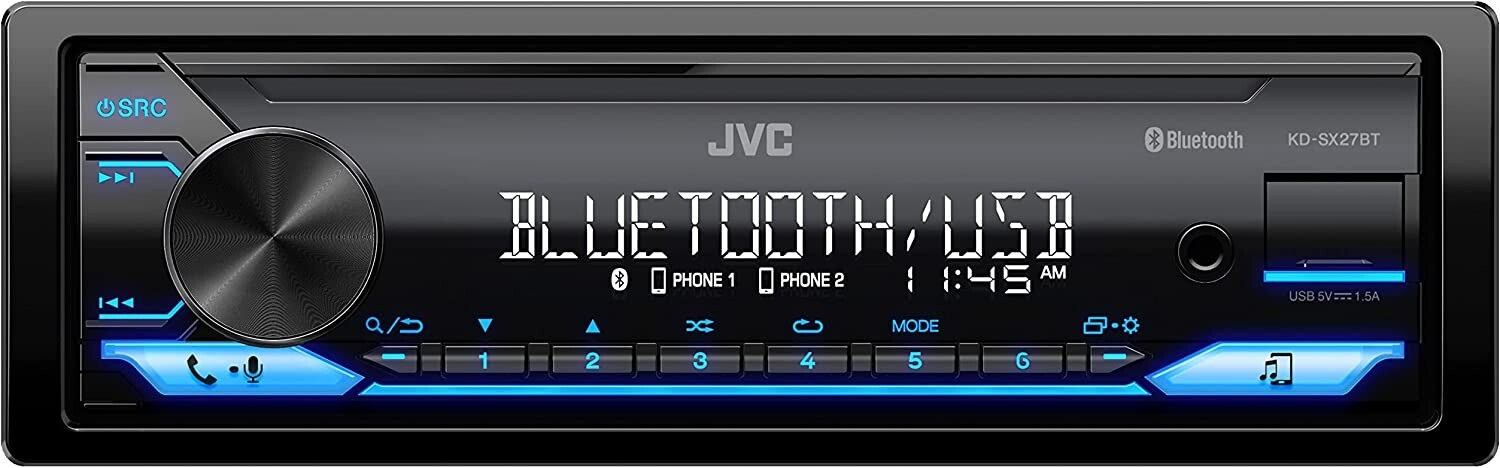 JVC KD-SX27BT Bluetooth Media Player iPhone Android Pandora MP3 AM FM USB Aux