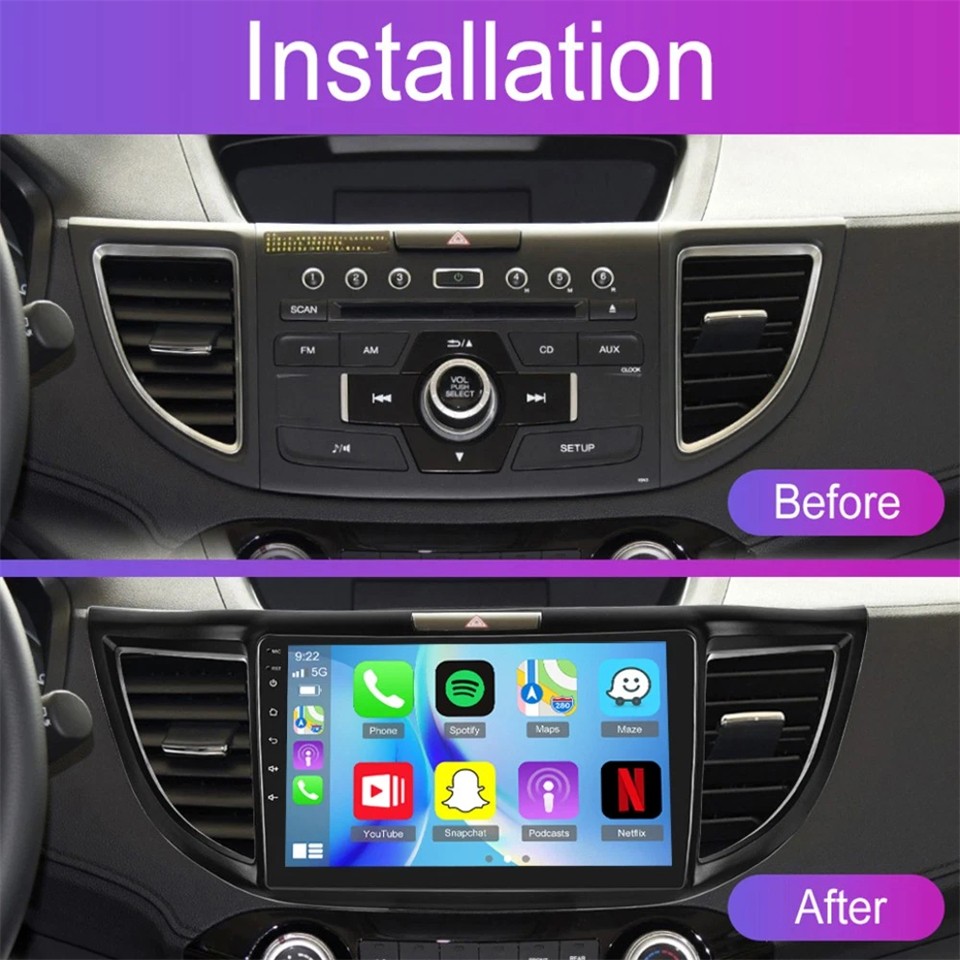 10” Android 15 Carplay Radio Stereo Navi For For Honda CRV 2012 2013 2014-2016