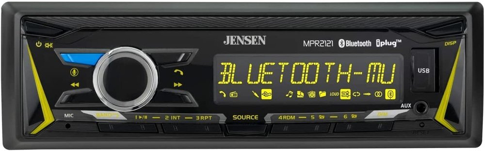Jensen MPR2121 Single DIN Bluetooth Mechless Car Stereo In-Dash Media Receiver