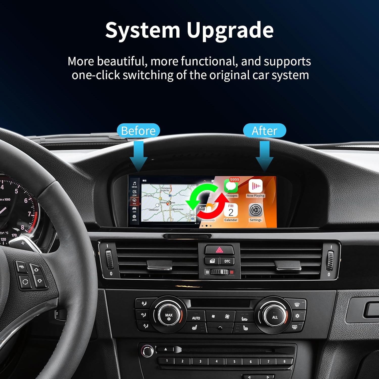 Carplay/Android Auto 8.9” Touchscreen For BMW 2005-2008 CCC-Or 2009-2010 CIC