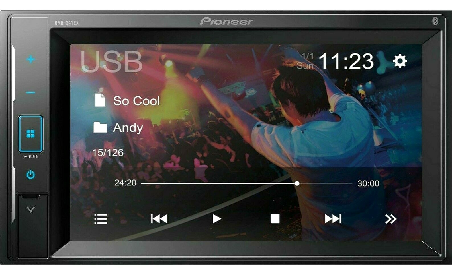 Pioneer DMH-241EX Android iPhone Alexa Bluetooth Media USB Mirror Aux AM FM 6.2″