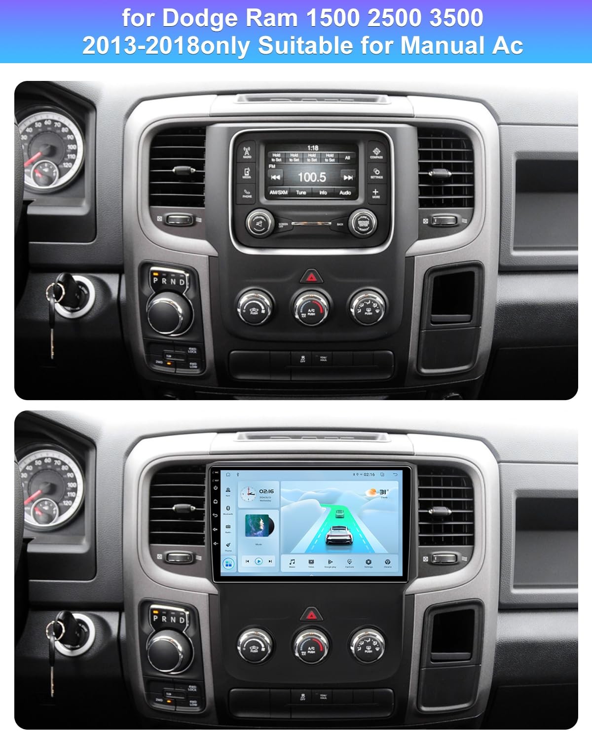 Android 13 [4GB+32GB] Car Radio for Dodge RAM 1500 2500 3500 2013 2014…