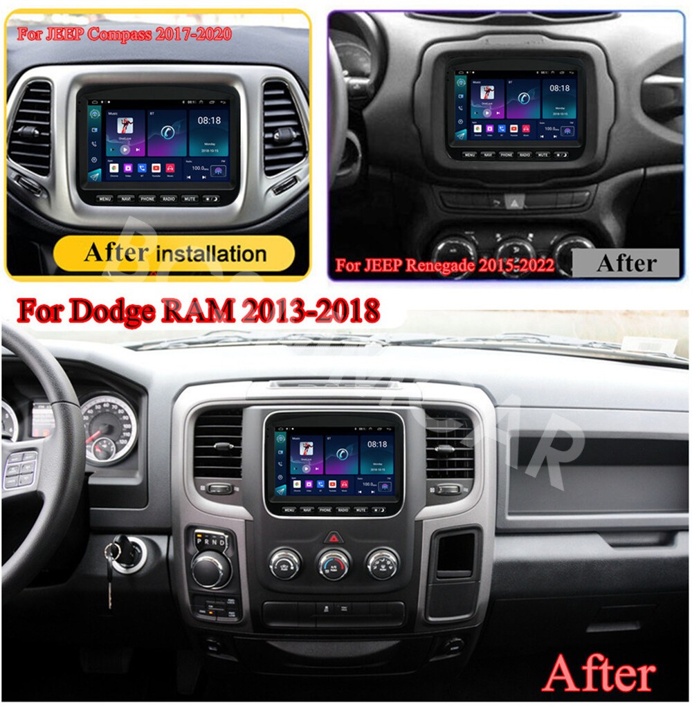 Car Stereo Radio Player GPS Navi WIFI BT W/Camera Fit For Dodge RAM 2013-2018