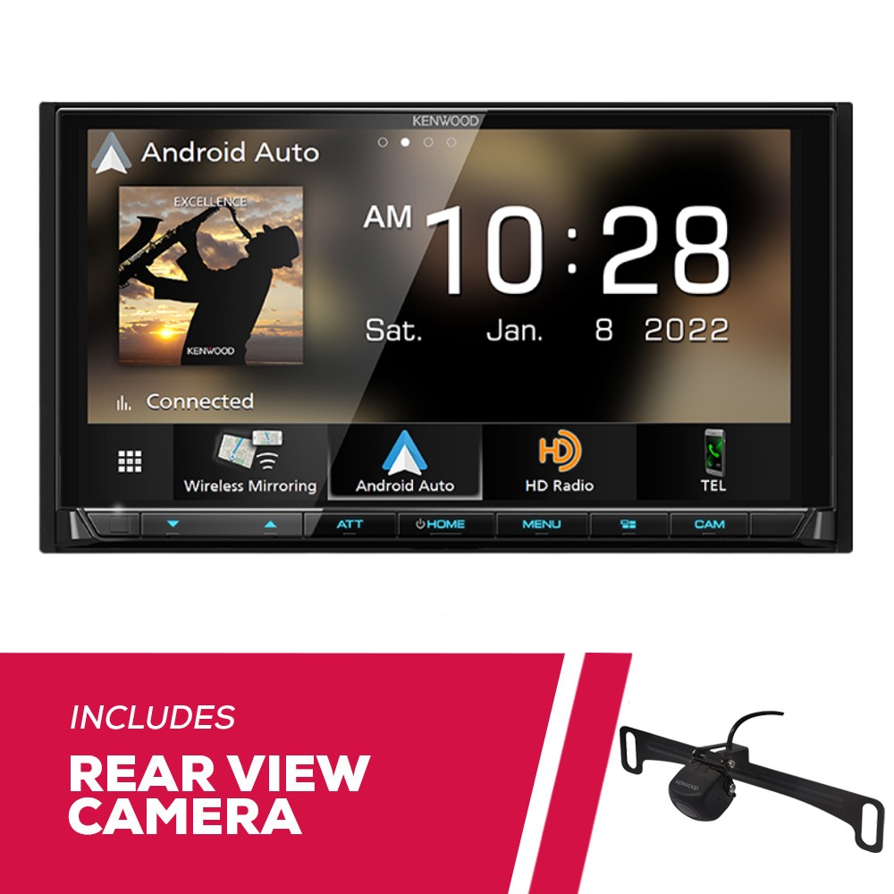 Kenwood DMX958XR 6.8″ Multimedia Receiver w/ CMOS-230LP1 Universal Backup Camera
